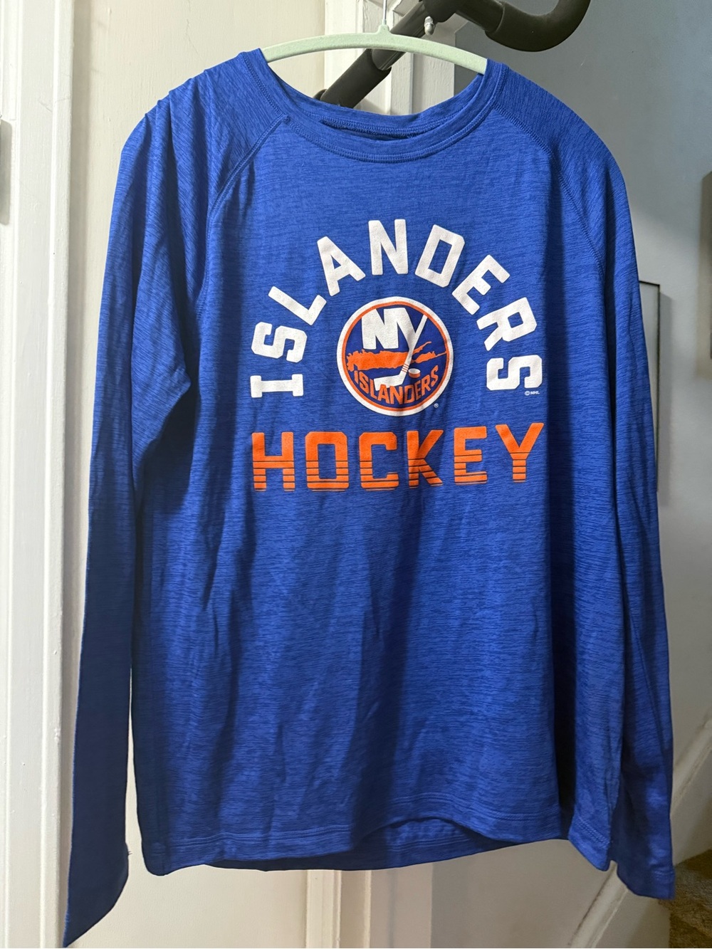 Fanatics Royal Blue and Orange Islanders Hockey Long Sleeve Shirt